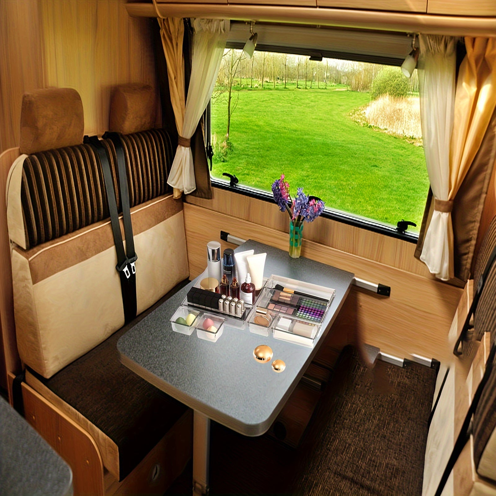 7/14 Pcs Clear Plastic Drawer Organizer Sets for Kitchen Bathroom Office