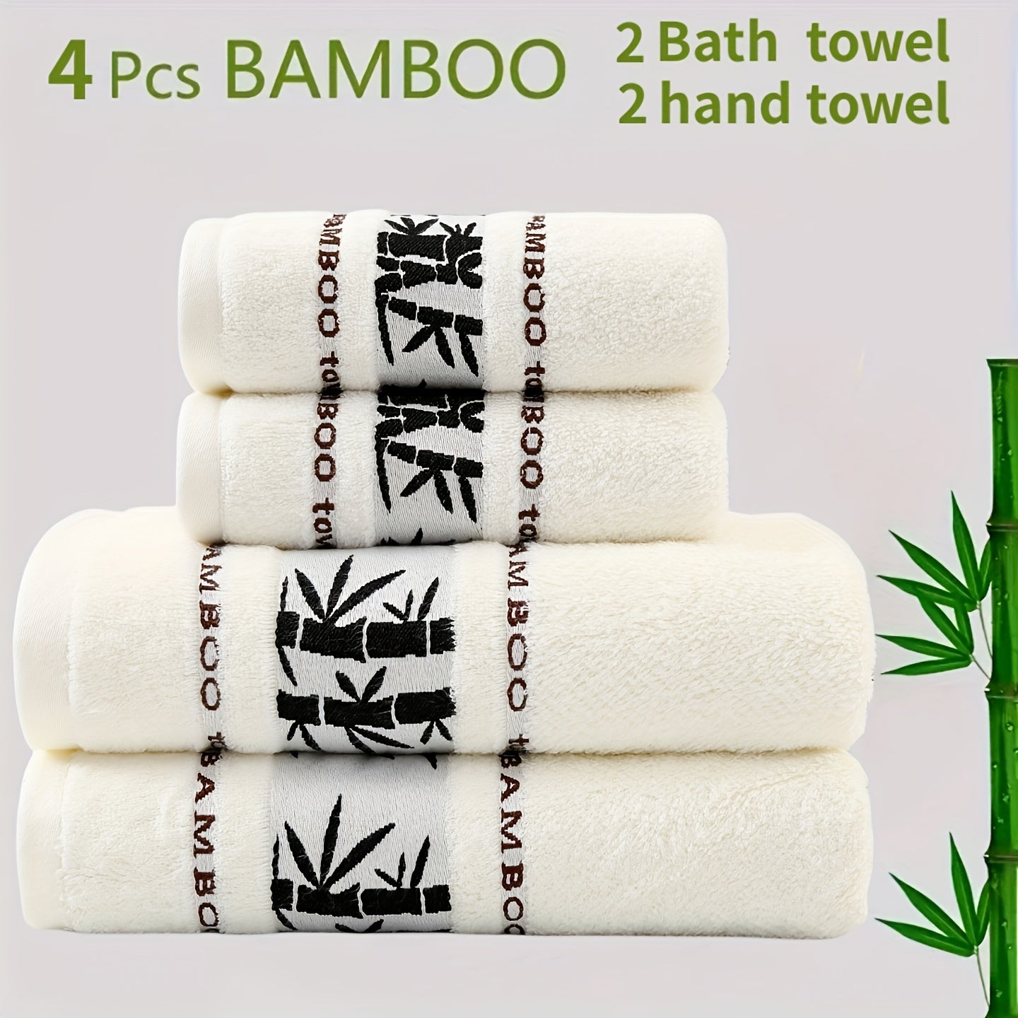 Комплект полотенец из 4-х предметов Self Flying Bamboo Fiber включает 2 полотенца для рук и 2 банных полотенца. Впитывающие, быстро сохнущие, супер мягкие и дружелюбные к коже. Идеально подходит для использования в ванной комнате дома.