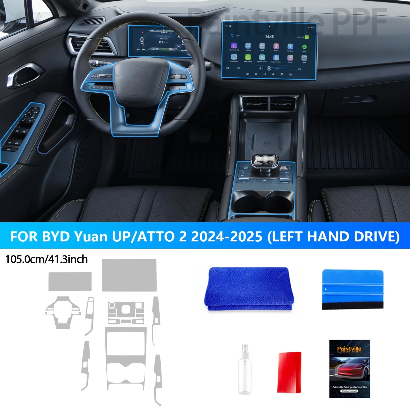 Glossy TPU Navigation Display Film for Car Interior Scratch-Resistant Easy to Install
