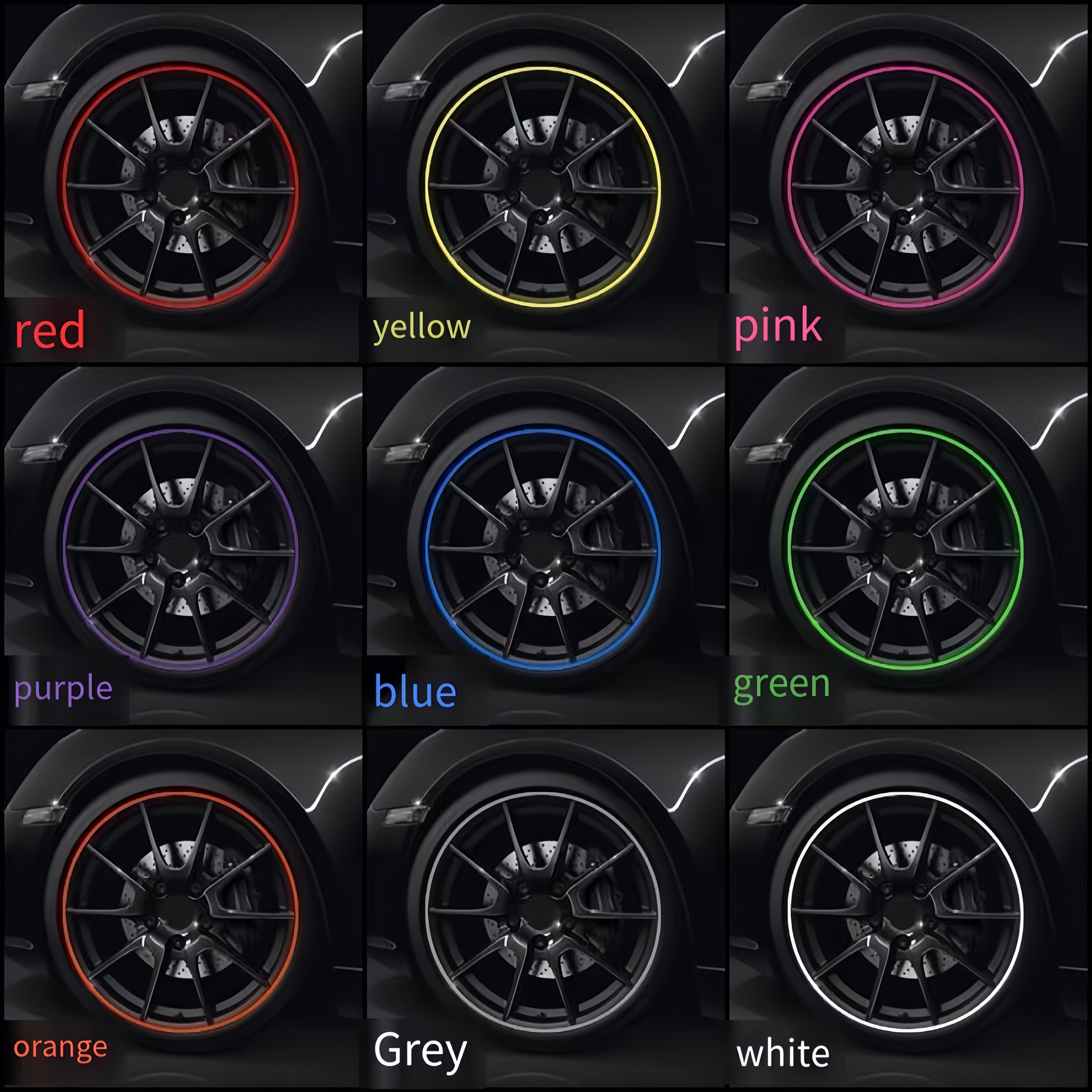 4pcs Universal Car Rim Protector Strips 195cm ABS Wheel Trim Anti-Collision Guards