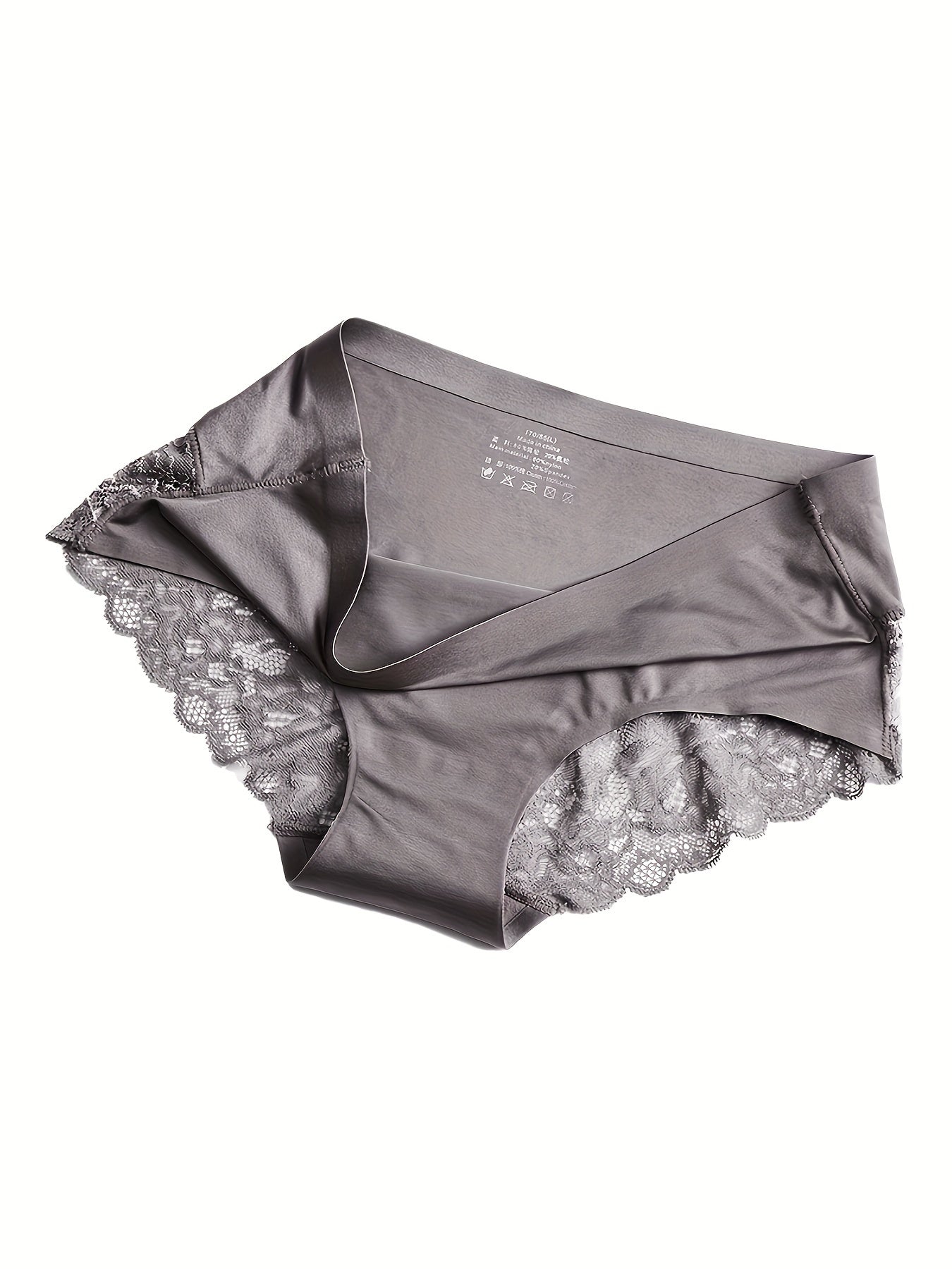 Pack de 4 bragas de encaje para mujer, de tiro medio, con tejido de punto transpirable y color sólido