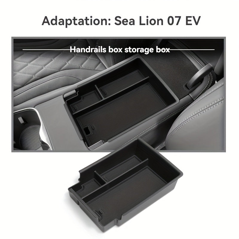 Universal Car Armrest Box Storage for 24 EV Models Black Plastic