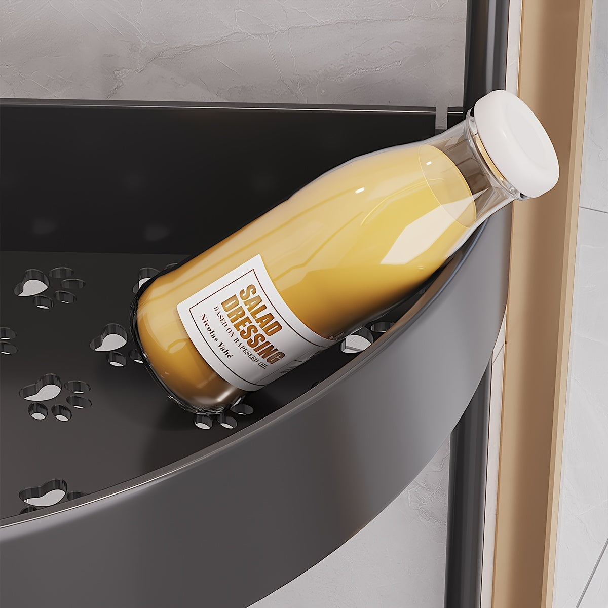 Multi-Tier Storage Rack on Wheels for Fruits Snacks and Beverages Black