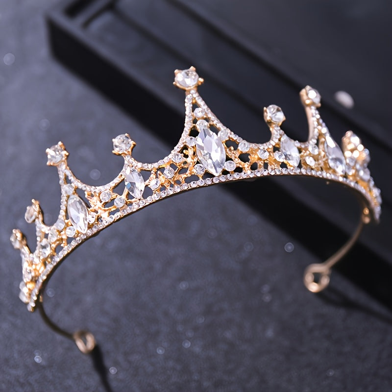 Girls Princess Tiara Headband with Flowers and Rhinestones for Halloween, Birthday, Cosplay