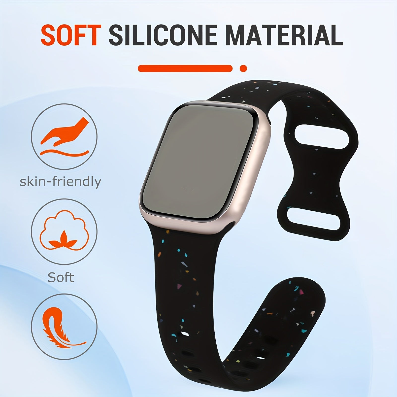 Silicone Sports Watch Band for Men Women Waterproof Compatible with 38mm 49mm Smartwatch