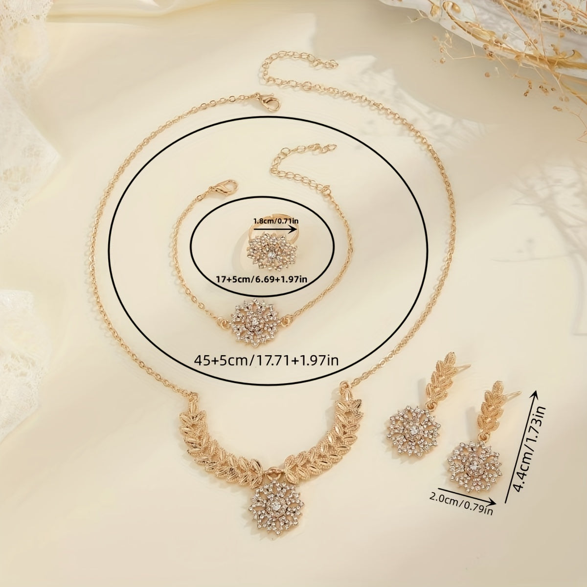 Bohemiya gul bezaklar to'plami, rhinestone bilan Yevropa xudosi ayollar uchun quloq taqish, bilaguzuk, uzuk