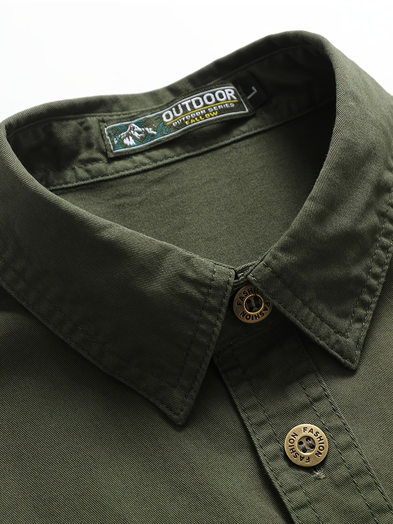 Мужская хлопковая повседневная рубашка с длинным рукавом, однотонная, свободного кроя, с лацканами, карманами, для весны и осени