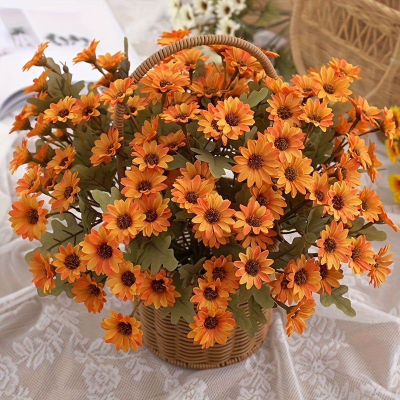 Autumn Daisy Artificial Flower Bouquet for Weddings Home Decor Plastic Arrangement