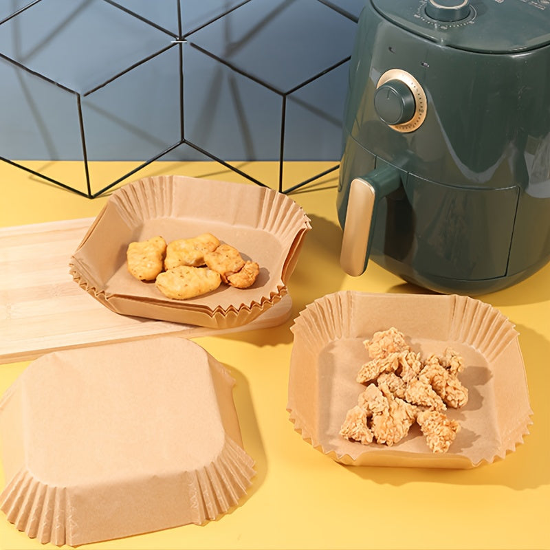 50 Non-Stick Air Fryer Liners Square Disposable Baking Oven Reheat