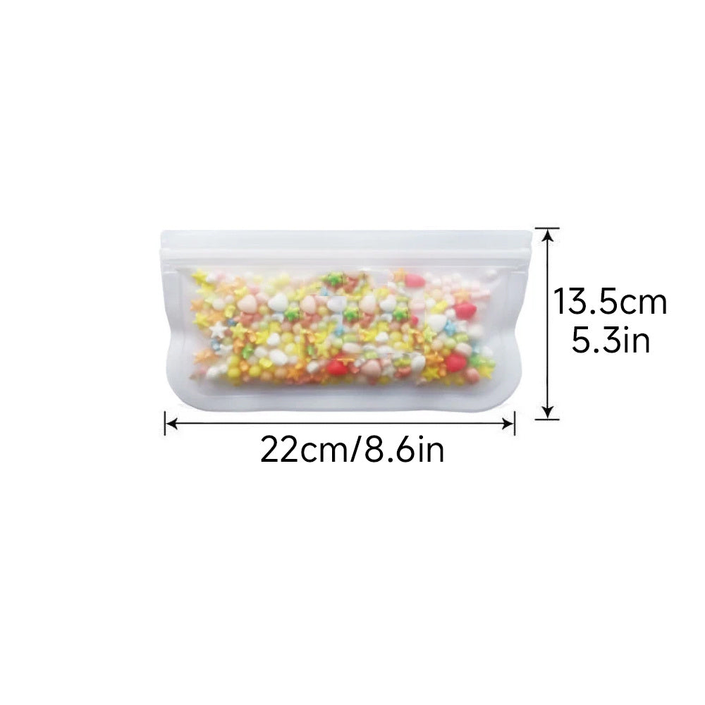 Reusable Food Storage Bags Leak-Proof Silicone Polyethylene Stand Up Zip Bags