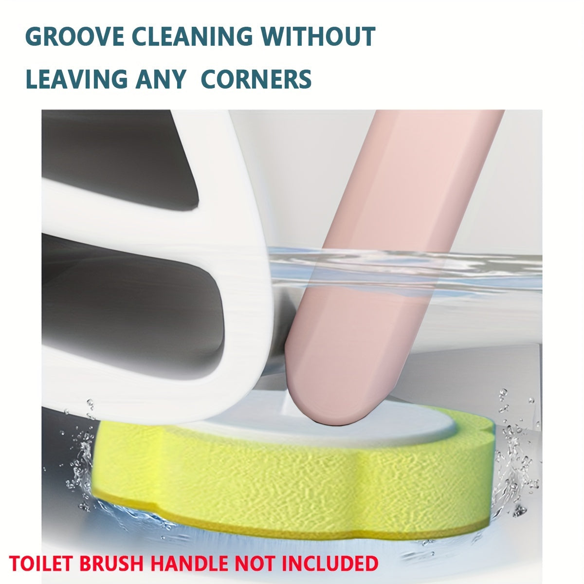 Replaceable Toilet Brush Set with 2 Replacement Heads in Yellow and Purple