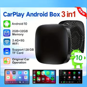 Caja AI CarPlay 3en1 Adaptador inalámbrico con ranura para tarjeta TF y almacenamiento de 32GB