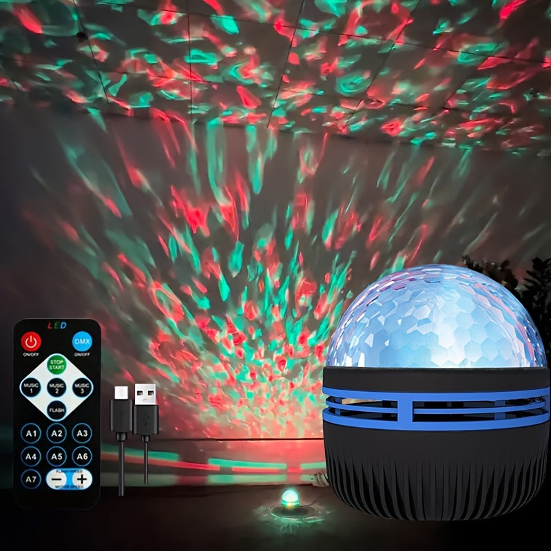 Night Light Projector with Ocean Waves Black USB Powered for Bedroom Home Theater