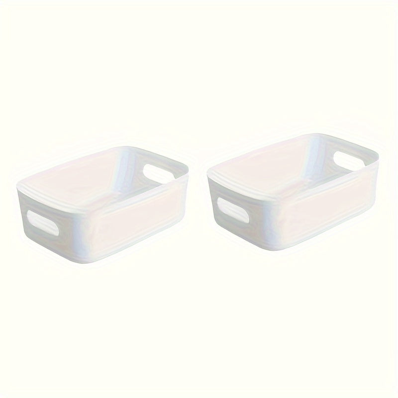 2-упаковка пластиковых контейнеров для хранения для организации в доме и офисе, подходит для различных предметов, таких как косметика, нижнее белье, носки и многое другое.