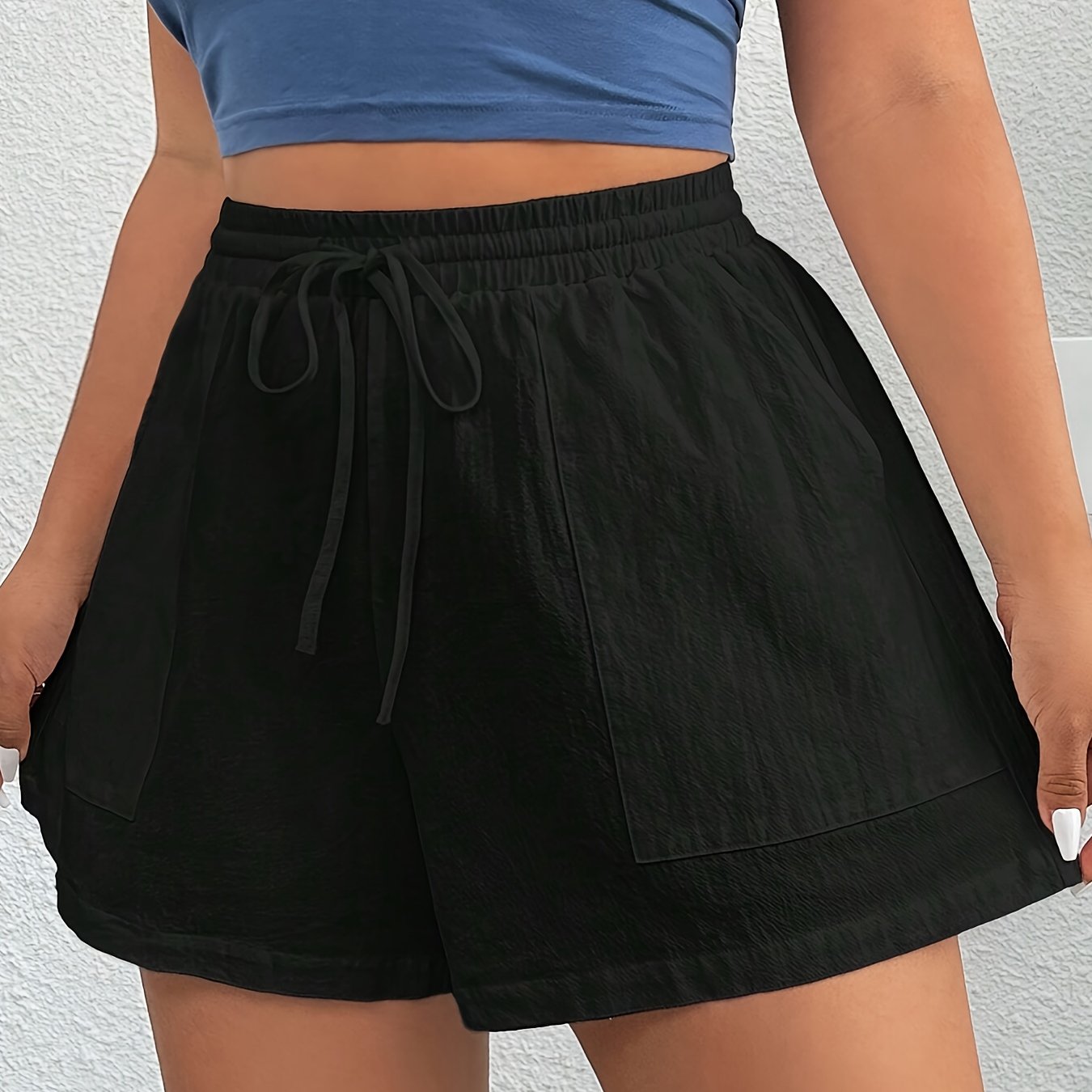Women's Plus Size Summer Cotton Drawstring Waist Casual Shorts